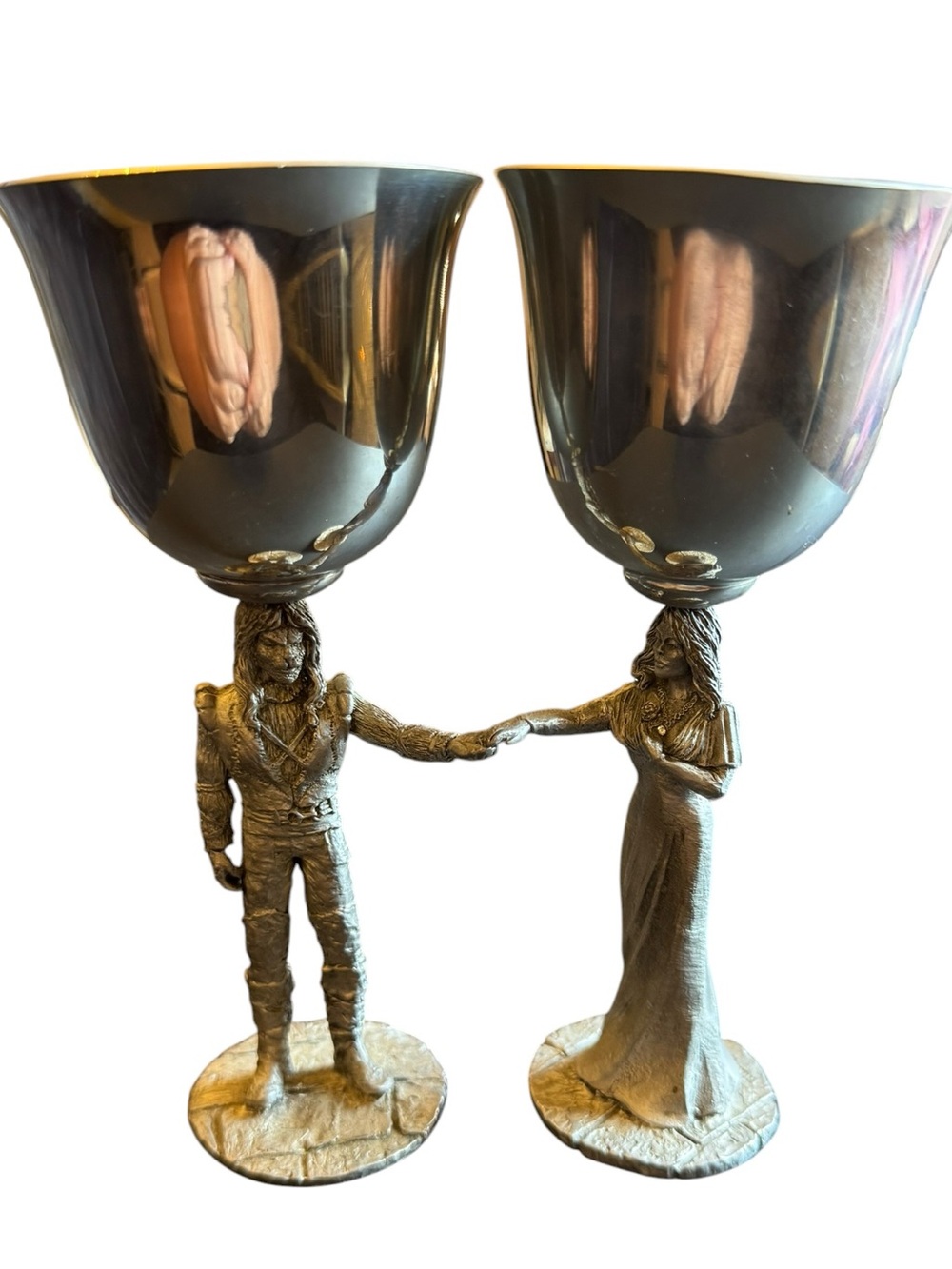 Collectible Beauty and the Beast Gallo Pewter Wine Glasses - Picture 2 of 11